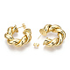 Brass Twist Round Stud Earrings(EJEW-P214-14G)-3