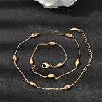 Unisex 304 Stainless Steel Oval Curb Chain Necklaces, Golden, 15.75 inch(40cm)(NJEW-P356-03G)
