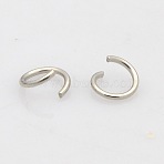 Tarnish Resistant 304 Stainless Steel Open Jump Rings, Round, Stainless Steel Color, 18 Gauge, 6x1mm, Inner Diameter: 4mm(STAS-N015-03-6x1mm)