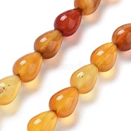 Natural Red Agate Beads Strands, Teardrop, 9x6mm, Hole: 1.2mm, about 44pcs/strand, 15.75''(40cm)(G-B106-A22-01)