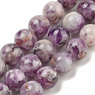 Natural Lepidolite/Purple Mica Stone Beads Strands, Round, 10.5mm, Hole: 0.8mm, about 37pcs/strand, 15.35''(39cm)(G-G160-A01-02)