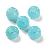Natural Dyed Jade European Beads, Large Hole Beads, Round, 12x9~9.5mm, Hole: 5.5~6mm(G-R488-01D)