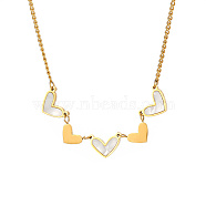 Heart Shell Chain Necklaces, Stainless Steel Jewelry for Women, Golden, 15.75 inch(40cm)(AN4728-2)