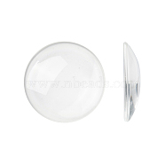 Transparent Glass Cabochons, Flat Round, Clear, 45x8mm(X-GGLA-R026-45mm)