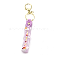 Cloud PVC Rope Keychains, with Zinc Alloy Finding, for Bag Quicksand Bottle Pendant Decoration, Lilac, 17.5cm(KEYC-B015-02LG-08)