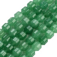 Natural Malaysia Jade Beads Strands, Dyed, Faceted Bicone Barrel Drum, Green, 10x9.5mm, Hole: 1mm, about 38pcs/strand, 14.88 inch(37.8cm)(G-L600-B01-01F)