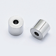 316 Surgical Stainless Steel Beads, Long-Lasting Plated, Column, Stainless Steel Color, 7x6mm, Hole: 2mm(STAS-J038-24P)