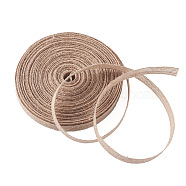 Burlap Fabric Ribbon, for Craft Making, Tan, 3/8 inch(10mm), about 10m/roll(OCOR-TAC0006-30C)