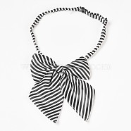 Adjustable Women's Bow Tie, Black Knot Female Girl Student Hotel Clerk Waitress Neck Wear Ribbon Ties, Black, 450~465mm, Bowknot: 130~140x105~110mm(AJEW-WH0047-01)