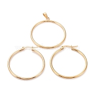 304 Stainless Steel Jewelry Sets, Hoop Earrings and Pendants, Ring, Golden, Hoop Earrings: 36x34x2mm, Pin: 0.6x1mm, Pendant: 38x34x2mm, Hole: 6x3mm(SJEW-G077-30G-D)