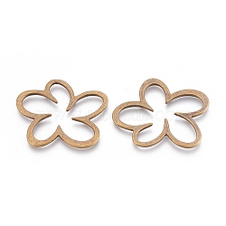 Tibetan Style Alloy Linking Rings, Lead Free and Nickel Free and Cadmium Free, Flower, Antique Bronze, about 43mm long, 40mm wide, 2mm thick(X-MLF9061Y-NF)