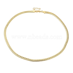 Rack Plating Brass Herringbone Chain Necklace, Lead Free & Cadmium Free, Real 18K Gold Plated, 17-3/4 inch(45cm)(BJEW-D058-01G)