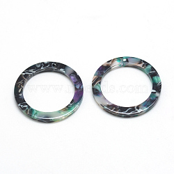 Cellulose Acetate(Resin) Pendants, Ring, Turquoise, 29.5x29.5x2.5mm, Hole: 1.5mm(X-KY-S121E-A353)