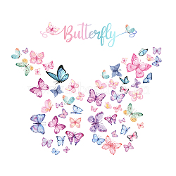 PVC Wall Stickers, for Wall Decoration, Butterfly Pattern, 750x290mm, 2 sheets/set(DIY-WH0228-426)