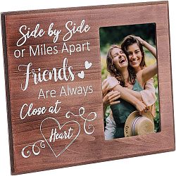 MDF Photo Frames, Glass Display Pictures, for Tabletop Display Photo Frame, Rectangle with Word, Saddle Brown, 19.5x25.4x1.35cm(DJEW-OC0001-04)