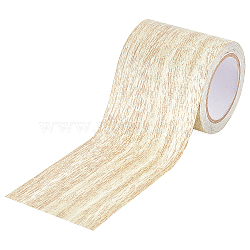 Non-woven Fabrics Imitation Wood Grain Adhesive Tape, Walnutwood Grain Repair Tape Patch, Flat, Light Goldenrod Yellow, 57mm, about 4.57m/roll(DIY-GF0005-14A)