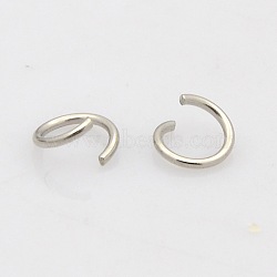 Tarnish Resistant 304 Stainless Steel Open Jump Rings, Stainless Steel Color, 18 Gauge, 6x1mm, Inner Diameter: 4mm(STAS-N015-03-6x1mm)