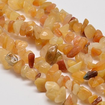 Natural Yellow Aventurine Chip Beads Strands, 5~8x5~8mm, Hole: 1mm, about 34 inch