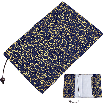 A6 Cloth Book Covers, Auspicous Cloud Pattern, Black, 120x150x2.5mm