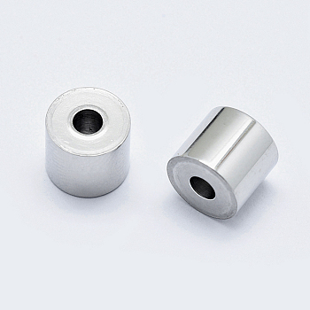 316 Surgical Stainless Steel Beads, Long-Lasting Plated, Column, Stainless Steel Color, 7x6mm, Hole: 2mm