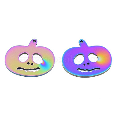 Multi-color Pumpkin Jack-O'-Lantern 304 Stainless Steel Pendants