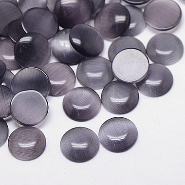 12mm Gray Half Round Glass Cabochons