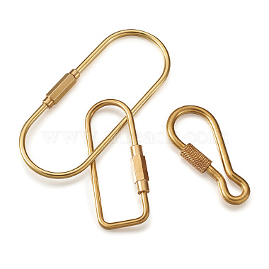Pandahall Unisex Pure Handmade Brass Key Rings & Screw Carabiner Lock Charms(KEYC-TA0003-06)-6