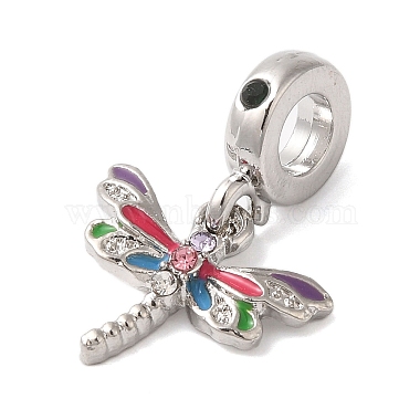 Rack Plating Alloy Rhinestone European Dangle Charms(PALLOY-S189-27P)-2