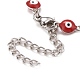 Enamel Oval with Evil Eye Link Chains Bracelet(BJEW-P271-04P)-4