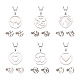 kissitty 6 conjuntos 6 conjunto de joyas con forma de corazón para el día de San Valentín(SJEW-KS0001-01)-1