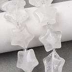 Natural Quartz Crystal Beads Strands, Rock Crystal, Star, with Seed Beads, 15~15.5x16~16.5x6.5~7mm, Hole: 1.4mm, about 25pcs/strand, 15.75''~16.14''(40~41cm)(G-K359-E21)