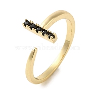 Brass Micro Pave Cubic Zirconia Rings for Women, Long-Lasting Plated, Golden, Adjustable(RJEW-E295-40G)