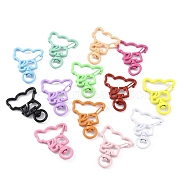 Spray Painted Alloy Swivel Lobster Clasps, Swivel Snap Hook, Cloud, Mixed Color, 37x29x5.5mm(PALLOY-K004-01)