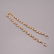 Aluminum Chain Bag Strap, with Resin Pearl & Aluminum Clasps, for Bag Replacement Accessories, Light Gold, 60.3x1.2x0.8cm(DIY-TAC0020-13LG-01)