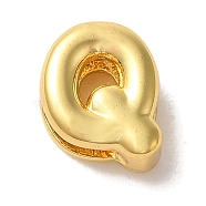 Rack Plating Brass Pendants, Letter Charms, Cadmium Free & Lead Free, Long-Lasting Plate, Real 18K Gold Plated, Letter Q, 7x6x4mm, Hole: 3mm(KK-L220-001G-Q)