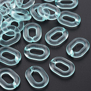 Transparent Acrylic Linking Rings, Quick Link Connectors, for Cable Chains Making, Oval, Light Cyan, 24x18x5mm, Inner Diameter: 13x7mm, about 403pcs/500g(MACR-S373-19-B11)
