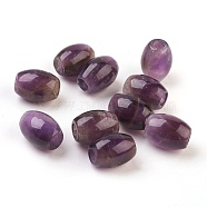 Natural Amethyst European Beads, Large Hole Beads, Barrel, 15~17x12~13.5mm, Hole: 4.5~5mm(G-F580-A04)
