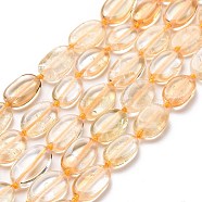 Natural Citrine Beads Strands, Oval, 12~14x8~9x3.5mm, Hole: 1mm, about 28pcs/strand, 16.14''(41cm)(G-P478-02)
