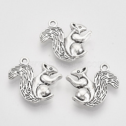 Tibetan Style Alloy Pendants,  Cadmium Free & Lead Free, Squirrel, Antique Silver, 21x21.5x3.5mm, Hole: 1.5mm, about 200pcs/500g(TIBEP-T009-01AS-RS)