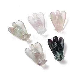 Natural Fluorite Figurines, Angel Decor Healing Stones, Energy Reiki Gifts for Women Men, 48x35x15mm(G-E095-01B)