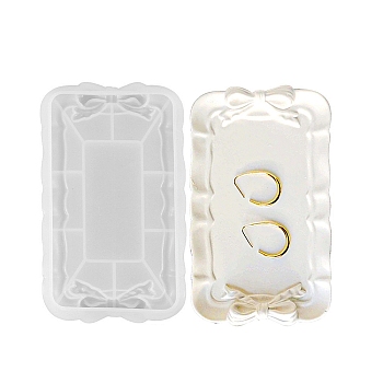 Bowknot Shape Jewelry Plate DIY Silicone Mold, Resin Casting Molds, for UV Resin, Epoxy Resin Craft Making, Rectangle, 202x120x24.5mm
