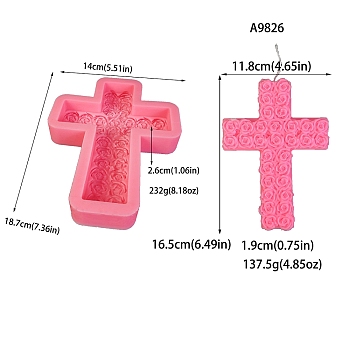DIY Silicone Molds, Candle Making Molds, Aromatherapy Candle Mold, Cross, 14x18.7x2.6cm, Inner Diameter: 11.8x16.5x1.9cm