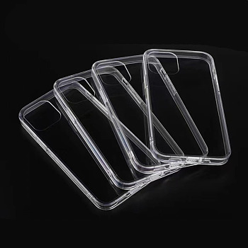 Transparent DIY Blank Silicone Smartphone Case, Fit for iPhone14, For DIY Epoxy Resin Pouring Phone Case, Clear, 14.67x7.15x0.78cm