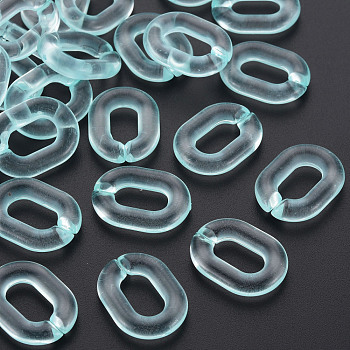 Transparent Acrylic Linking Rings, Quick Link Connectors, for Cable Chains Making, Oval, Light Cyan, 24x18x5mm, Inner Diameter: 13x7mm, about 403pcs/500g
