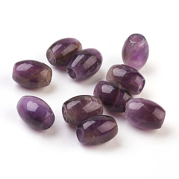 Natural Amethyst European Beads, Large Hole Beads, Barrel, 15~17x12~13.5mm, Hole: 4.5~5mm