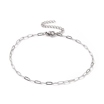 304 Stainless Steel Cable Chain Bracelet for Men Women, Stainless Steel Color, 9-1/4 inch(23.6cm)