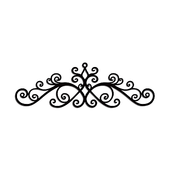 Iron Wall Art Decorations, for Front Porch, Living Room, Kitchen, Matte Style, Word Welcome, Floral, 300x97x1mm