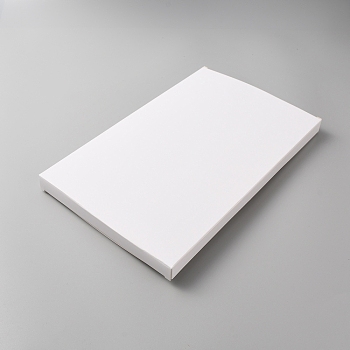 Cardboard Paper Storage Boxes, Rectangle, White, 28.7x18.9x1.8cm