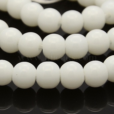 6mm White Round Glass Beads