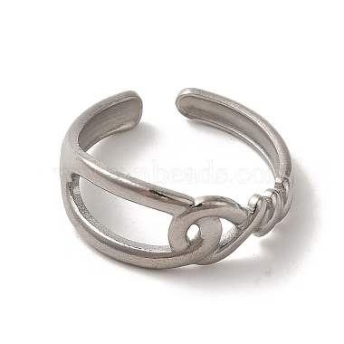 Non-Tarnish 304 Stainless Steel Open Cuff Ring(RJEW-C068-11P)-2